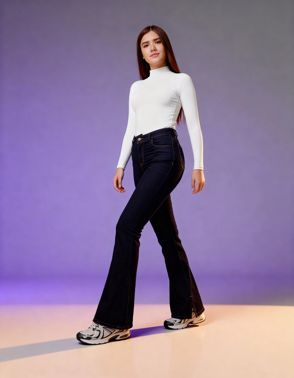 Jean  Flare LV-2738 azul Oscuro