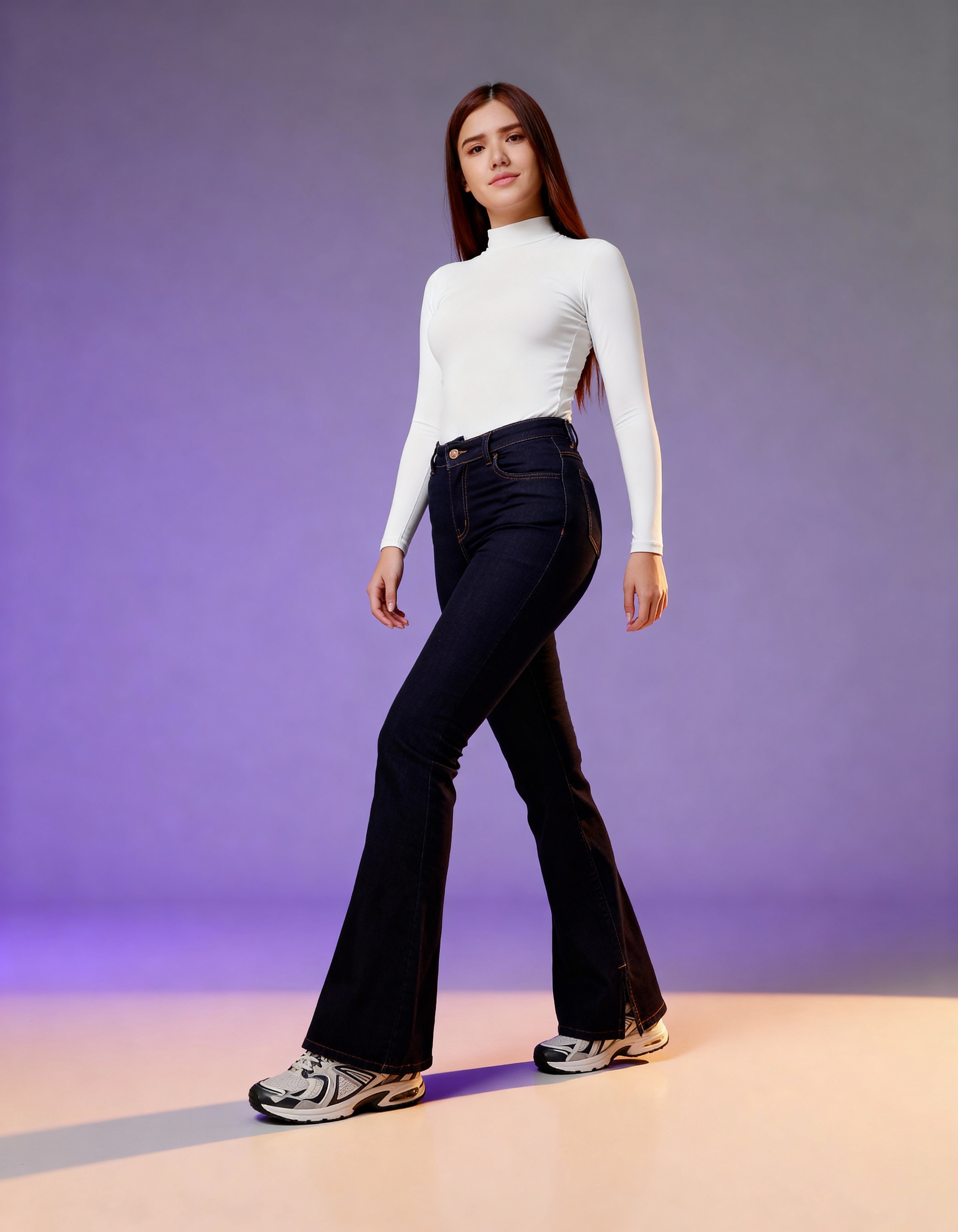 Jean  Flare LV-2738 azul Oscuro