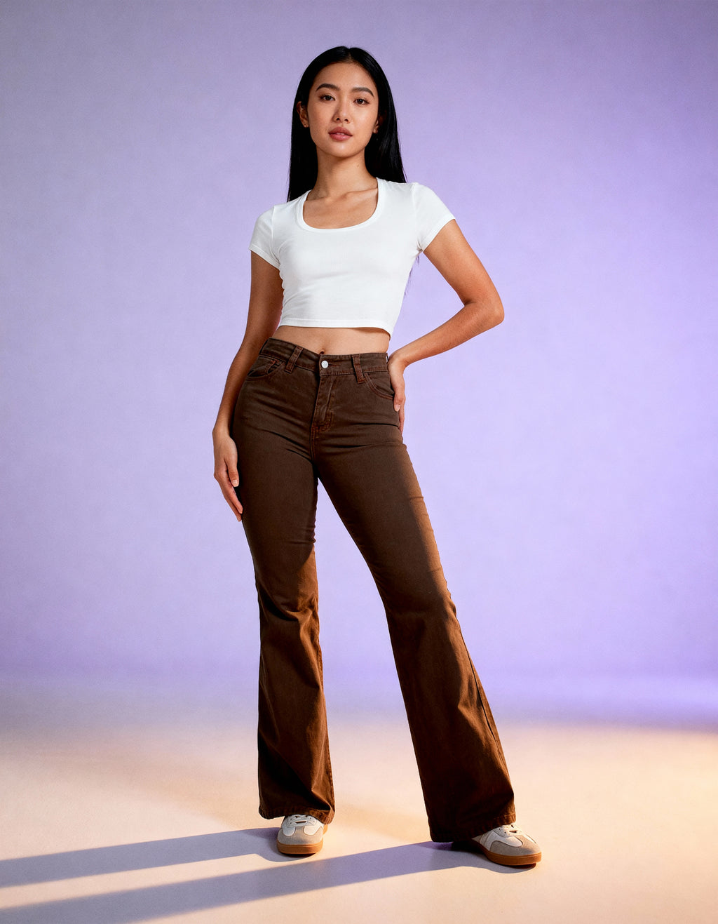 Pantalòn Drill  flare LV- 2652 Cafe