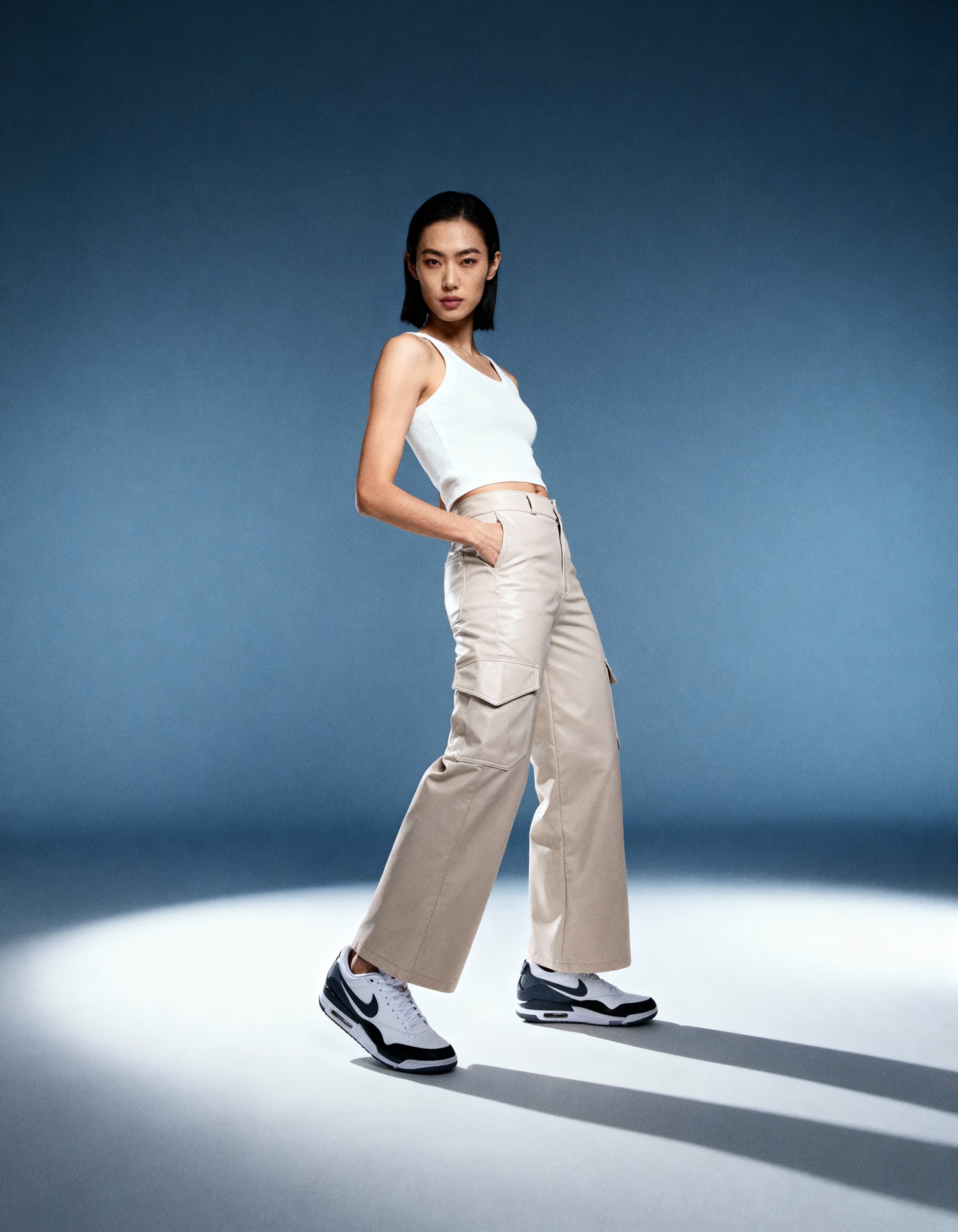 Pantalon Cargo efecto Piel LV-2249 Beige