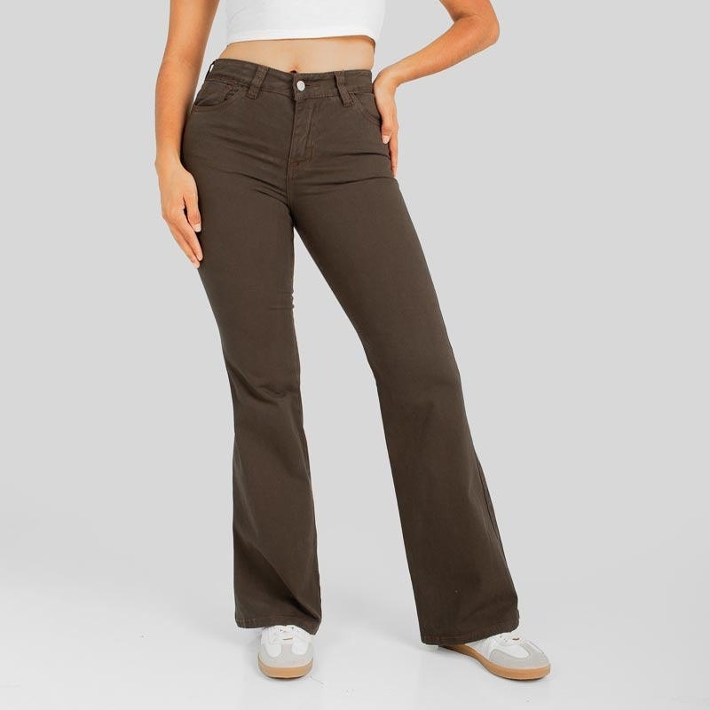 Pantalòn Drill  flare LV- 2652 Cafe