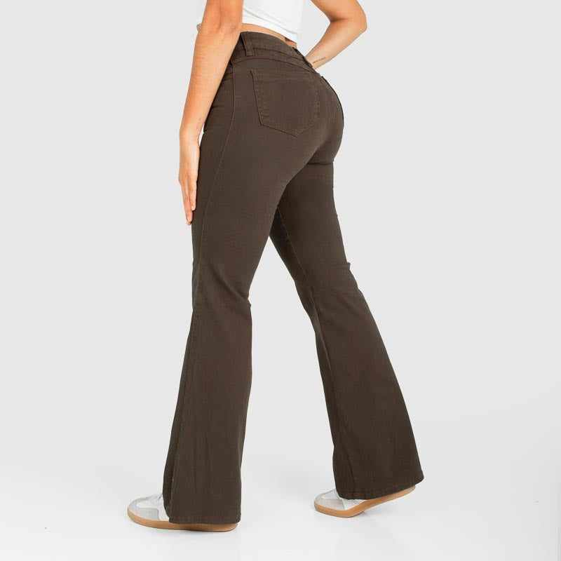 Pantalòn Drill  flare LV- 2652 Cafe