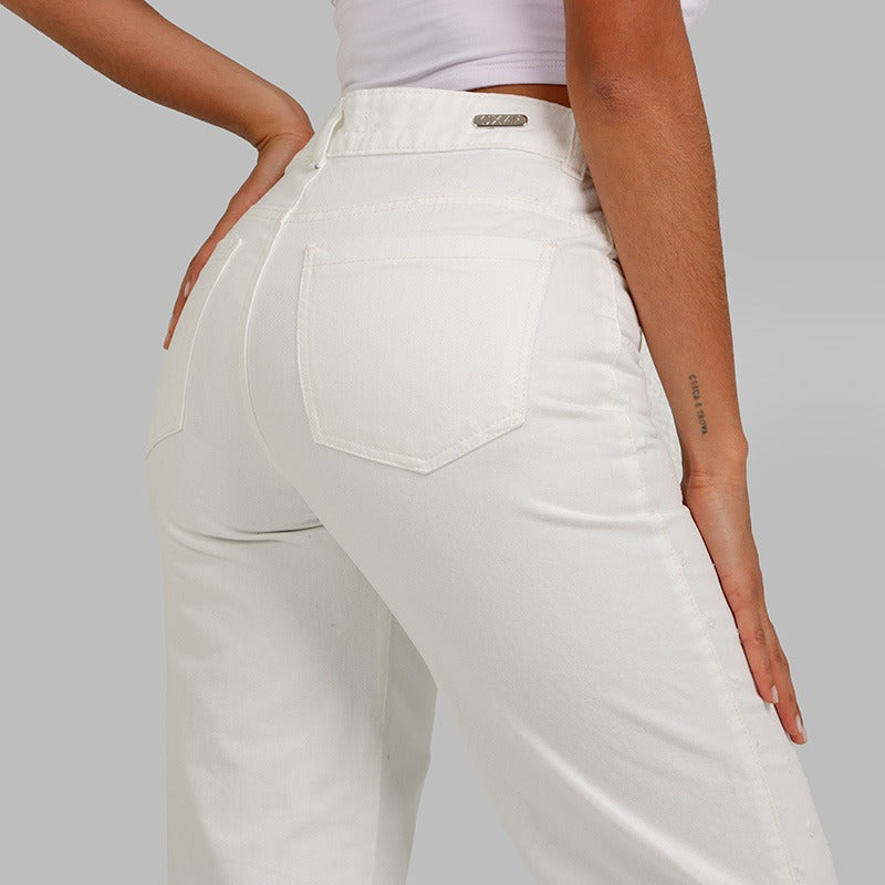 Jean Mom Fit Dama lv-2562 Marfil