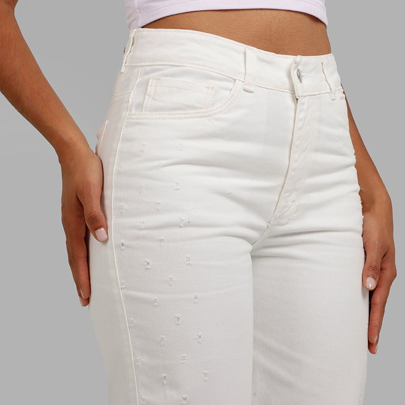 Jean Mom Fit Dama lv-2562 Marfil